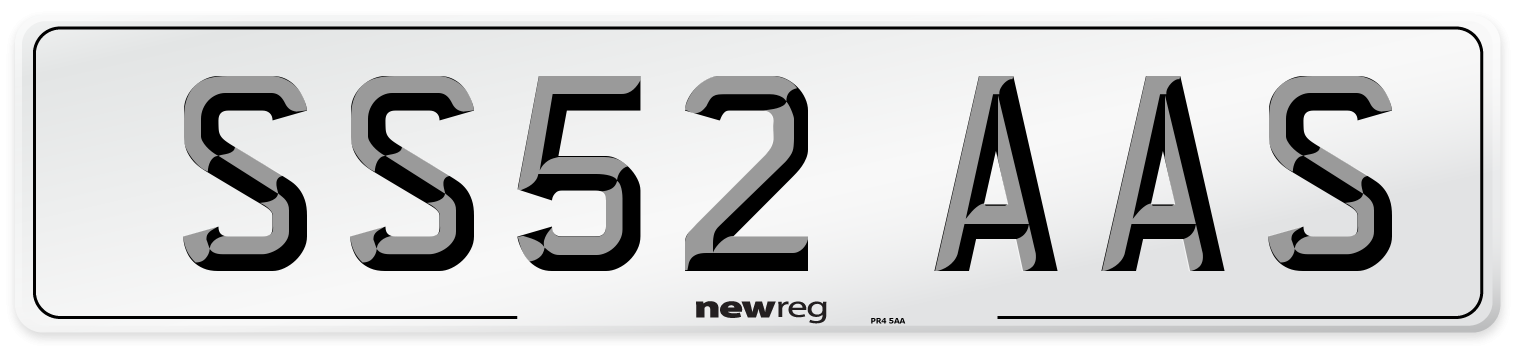 SS52 AAS Number Plate from New Reg